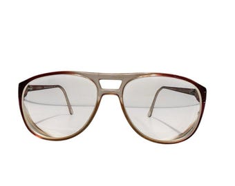 Unused 70s Black Double Bridge Aviator Glasses | 80s Large  display picture 1
