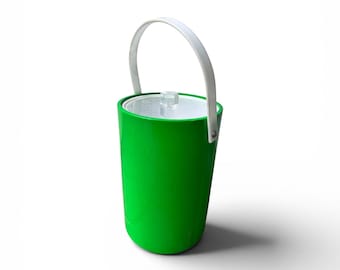 Vintage MCM Green Ice Bucket with Lucite Handle and Lid – Morgan Bucket Brigade