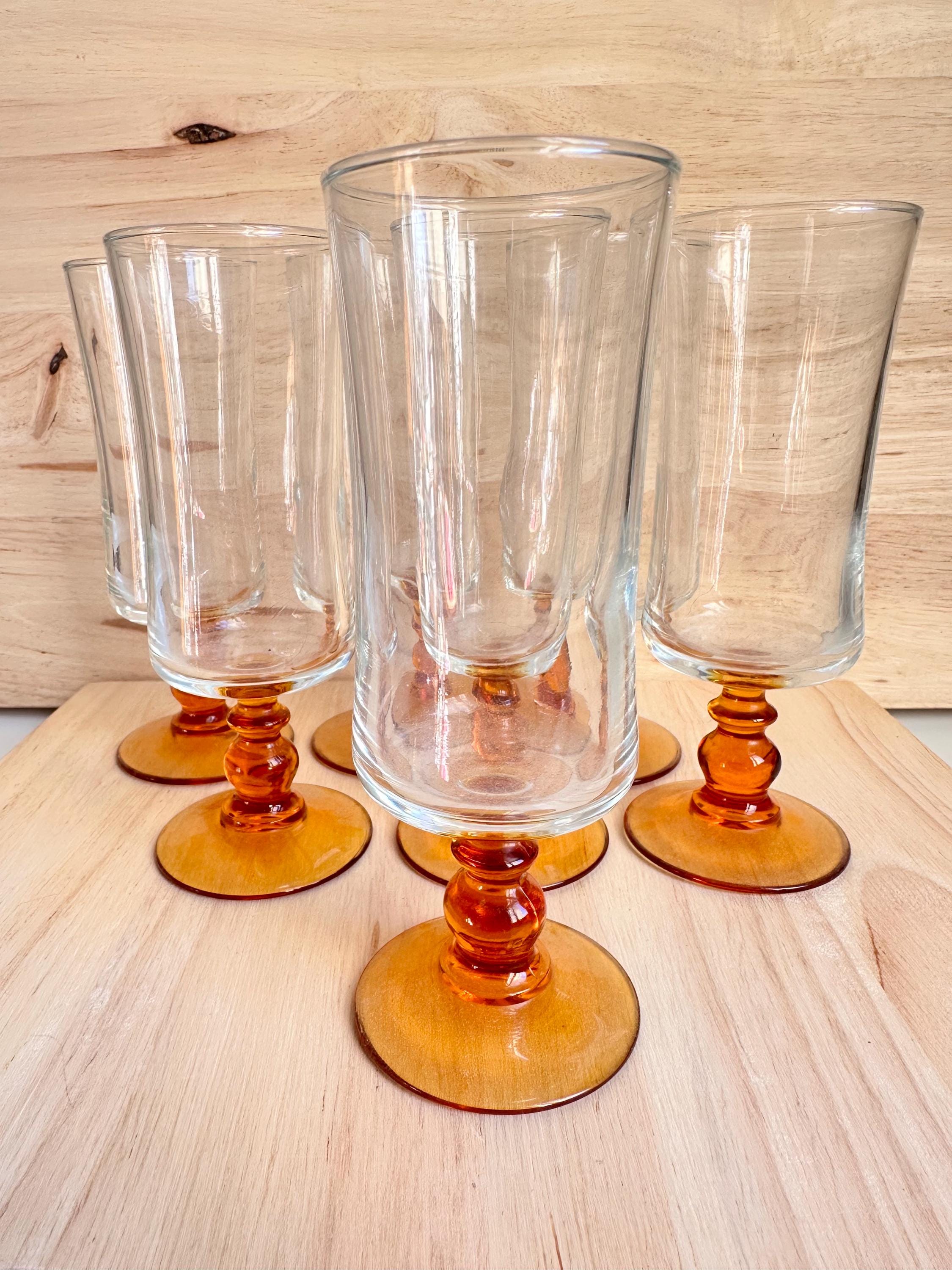 Amber Drinking Glasses With Stem - Etsy