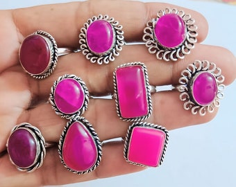 Hermoso anillo de piedra preciosa de ágata de Botswana rosa Lote al por mayor 925 Plata esterlina plateado Anillo hecho a mano Anillo de lote a granel Regalo para su envío gratuito