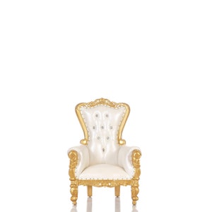 Princess Party Toddler/Kids Mini Throne Chair White / Gold