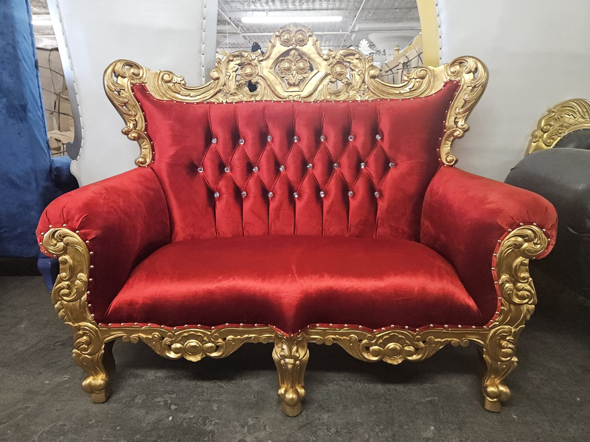 Handcrafted Double Seater Accent Design Wedding Love Seat Throne Chair