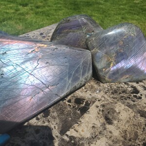 Labradorite Freeform - Statement - Extra Large - Purple Labradorite- Blue Labradorite - Rainbow Labradorite