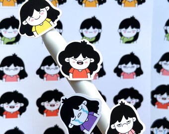 I've Got Feelings Vinyl Sticker Sheet / Cute Illustrated Kiss-cut Emotion Diary/Planner Stickers