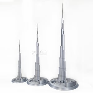 Burj Khalifa Model - Dubai Tower Statue - 600 – 1000 mm- Silk Silver - Specialty modern home decoration