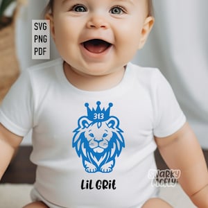 Fã do Baby Lions svg, futebol americano infantil do Lions svg, leões fofos svg, camisa do Detroit para bebê svg, bebê 313 svg