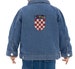 Organic jacket for toddlers with Croatia flag symbol sewn on it 