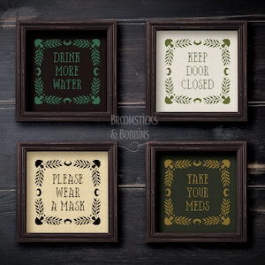 Reminders [BUNDLE] | Digital Cross Stitch Pattern by BroomsticksandBobbins | Witchy Whimsical Practical Reminder Sayings | PDF download