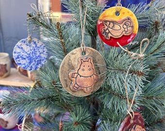 Handmade ceramic Christmas ornaments