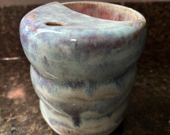ceramic travel pastel tie dye lidded mug