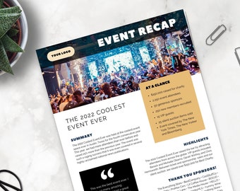 Event Recap Template, Canva Templates, Case Study One-Pager, Event Marketing