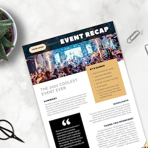 Event Recap Template, Canva Templates, Case Study One-Pager, Event Marketing