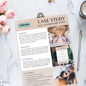 Case Case Template, Canva Templates, One-pager Event Recap, Fundraiser Marketing