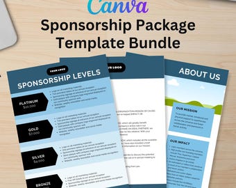 Bundle: Nonprofit Fundraising Package, Canva Templates, Sponsorship Form, About Us Page, Donor Request Letter