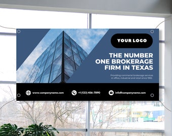 Corporate Marketing Banner, Canva Templates, Editable 36x72" Banner, Digital Download