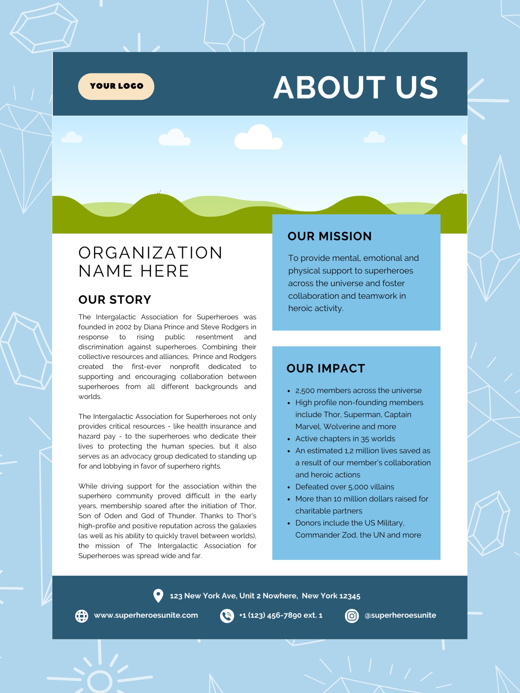 About Us Template Canva Templates Company One pager Digital Download