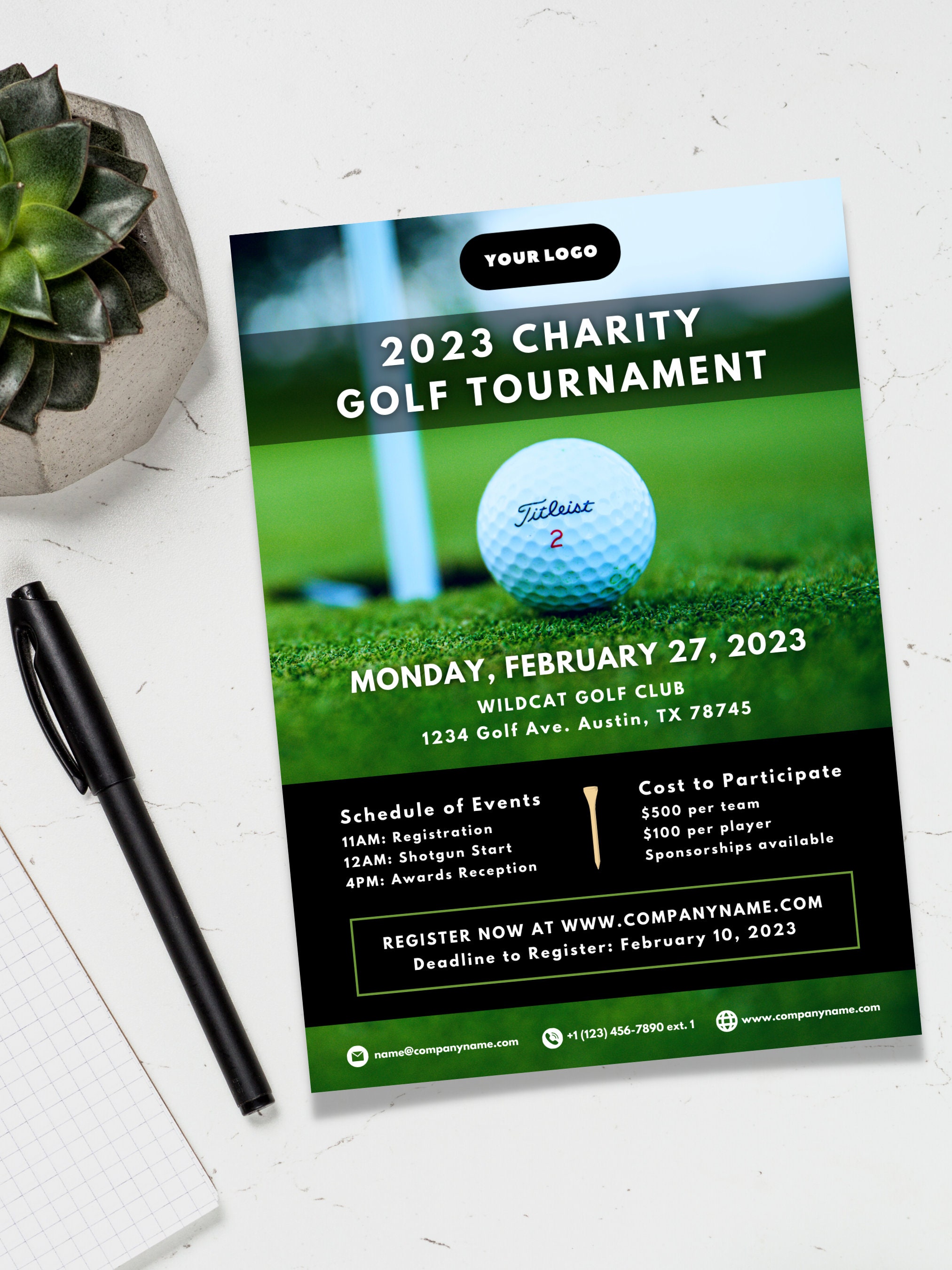 Bundle: Golf Event Sponsor Package, Canva Templates, Event Flyer ...