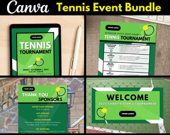 Tennis Event Sponsor Kit: Editable Canva Templates (Digital Download)