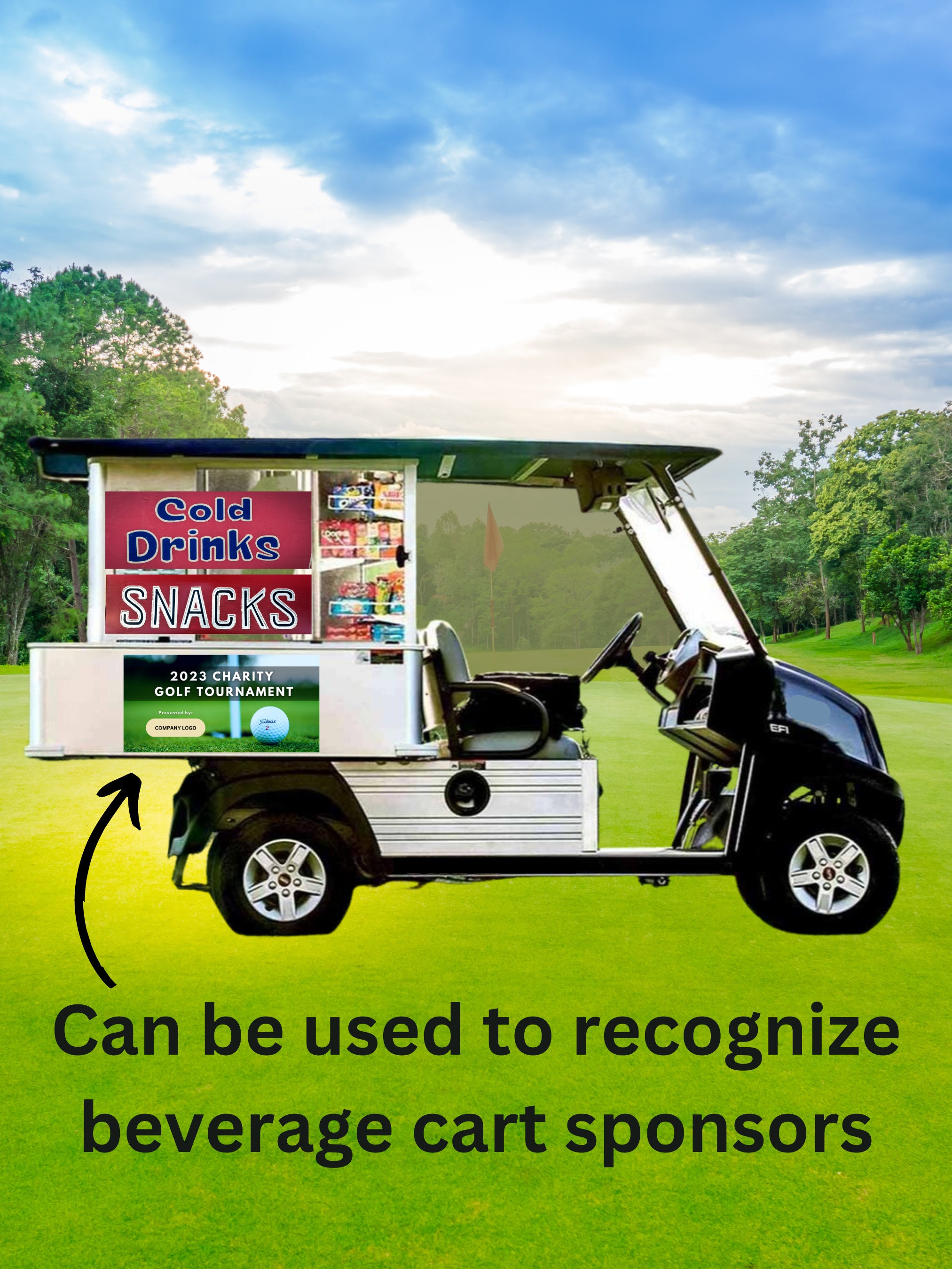 Golf Event Cart Signage Canva Templates Beverage Cart Sponsor Decal Golf Event Cart Signage Canva Templates Beverage Cart Sponsor Decal