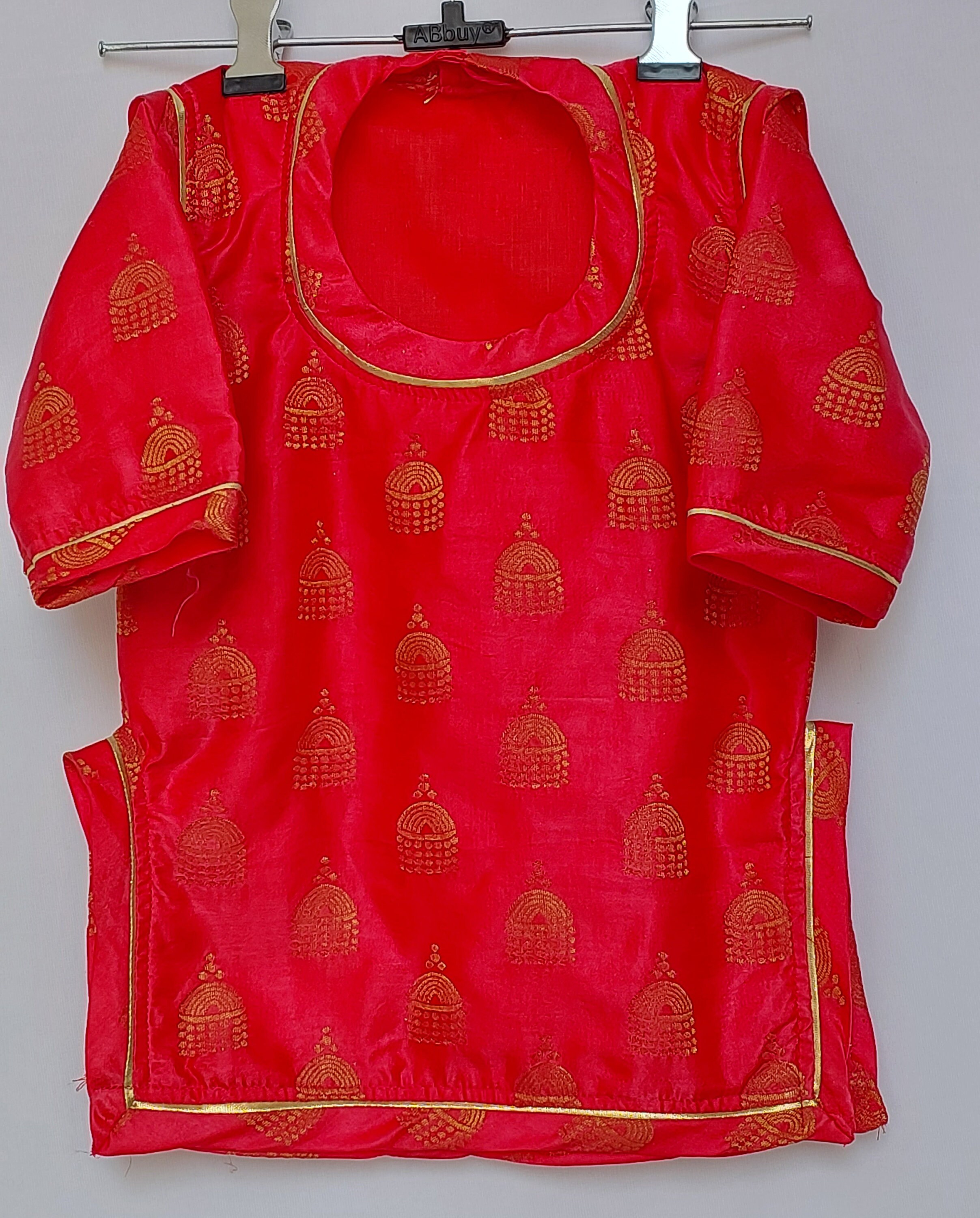 Traditional Indian Rajasthani Rajputi Poshak in Carrot Coloured Satin