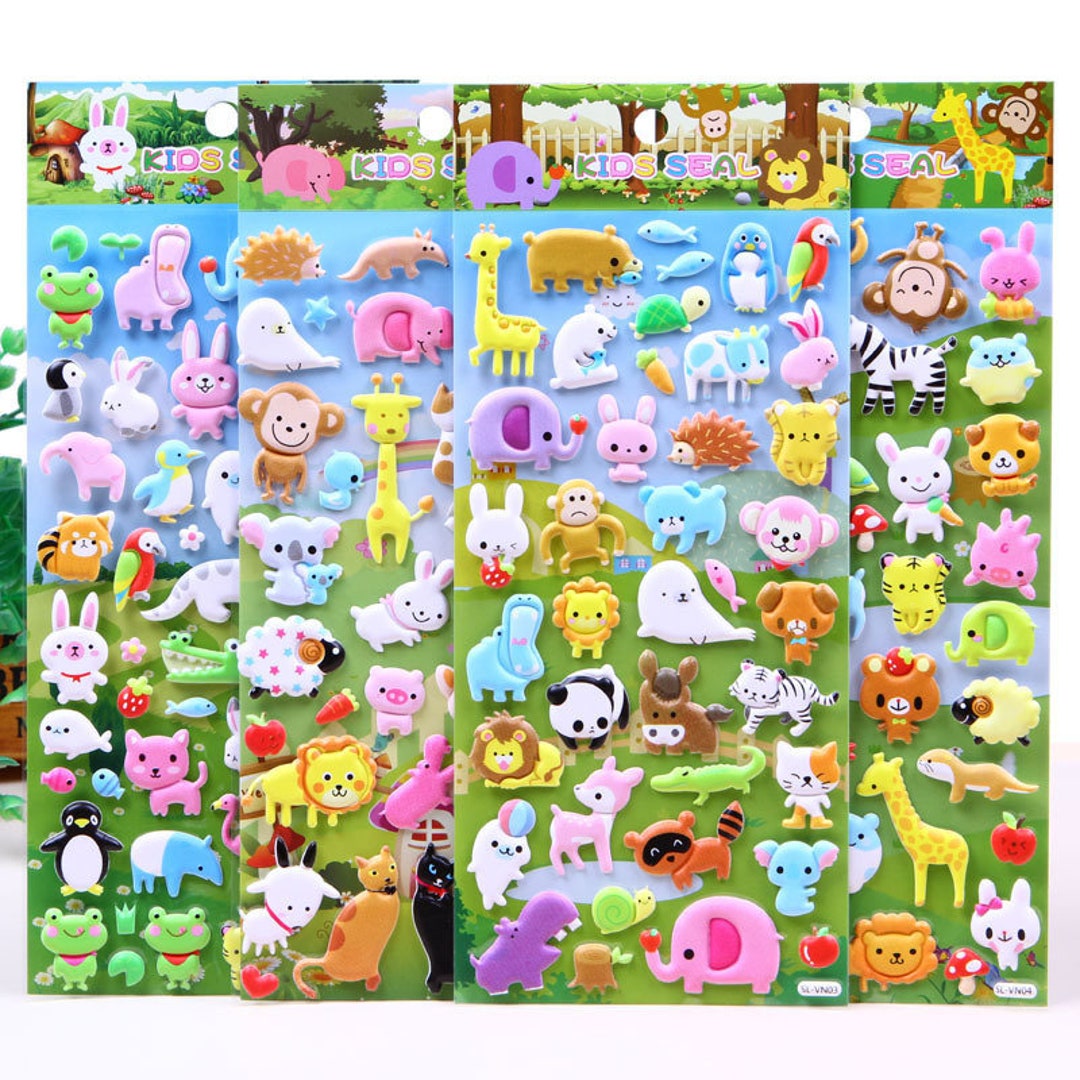 Comic Sticker Zoo Cool Sticker Set: Cartoon Zoo Animals 3D Stickers lot of - Etsy