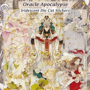 Pegatinas de personajes del Tarot, transparentes, troqueladas, para bricolaje, decoración, álbum de recortes, diario, fantasía, rey, bruja, magia, cartas ocultas, luna, estrella, astrología