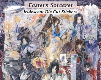 Handsome Sorcerers Stickers Crystal Clear Iridescent Detail Die-Cut DIY Decal Deco Scrapbook Journal Danmei Eastern Fantasy Magic Warlock