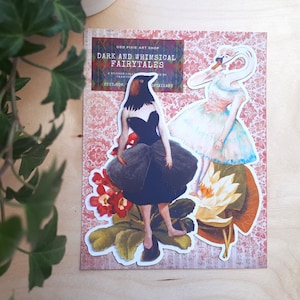Adesivi in vinile surreali del Lago dei cigni (horror, strani, ibridi di animali e piante, mutanti, regali divertenti per compleanni, Natale, Halloween