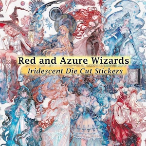 Stickers sorciers magnifiques autocollants irisés transparents découpés à faire soi-même pour scrapbooking Journal Sorcière Manhua Manhwa Manga Anime Kawaii Girls