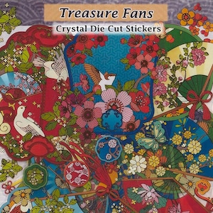 Fans bladgoud stickers duidelijk gestanst gouden detail DIY sticker deco plakboek dagboek vlinders vogels bloemen oude Aziatische traditionele kunst