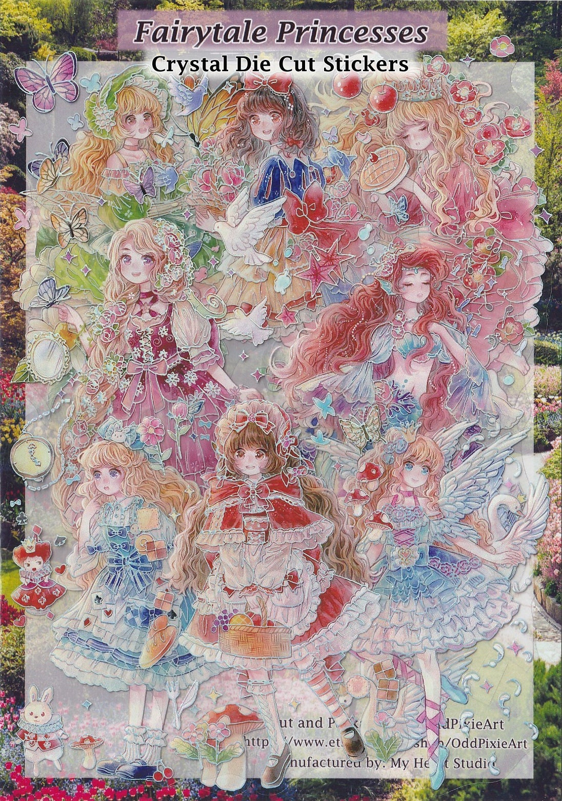 Fairytale Princess Stickers Crystal Clear Die-Cut Holographic DIY Decal Deco Scrapbook Journal Anime Girls Western Fantasy Magic Kawaii