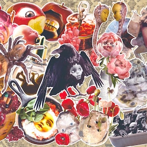 Surreal seltsame Aufkleber Vinyl Horror, bizarre Körper, Tiere, Pflanzen, Mischlinge, Mutanten, lustig, Geschenke, Geburtstage, Weihnachten, Halloween