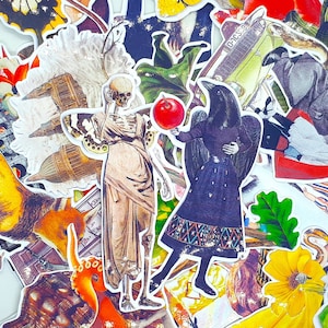 Dark Fairytale Stickers Vinyl Lustig Whimsical Fine Art Surreal Einzigartig Niedlich Seltsame Pflanzen und Tiere Märchen Geburtstag Halloween Geschenke