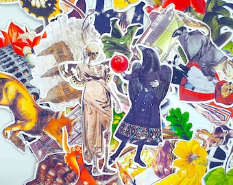 Dark Fairytale Stickers Vinyl Funny Whimsical Fine Art Surreal Unique Cute Weird Plants and Animals  Fairy Tale Birthday Halloween Gifts