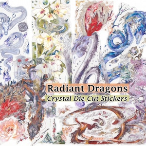 Stickers dragon chinois feuille d'argent clair découpé avec détail sticker bricolage déco scrapbooking journal japonais Shenlong longue bête mythique