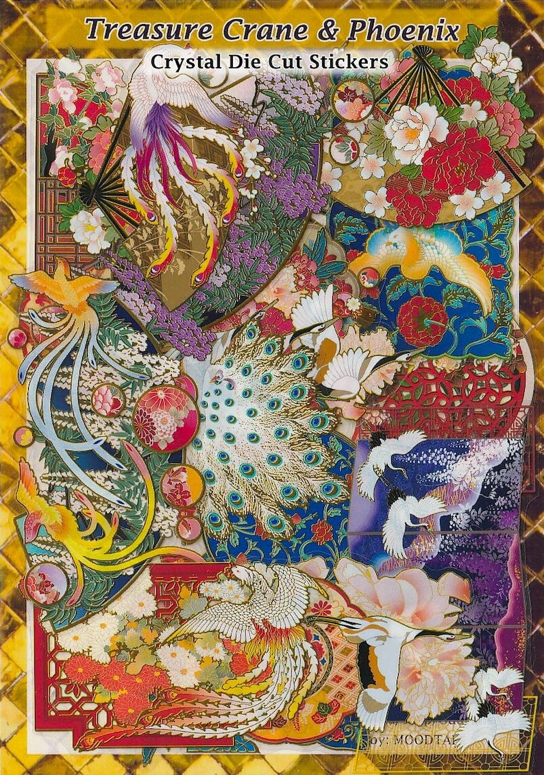 Floral Gold Leaf Stickers Clear Diecut Gold Detail DIY Decal Deco