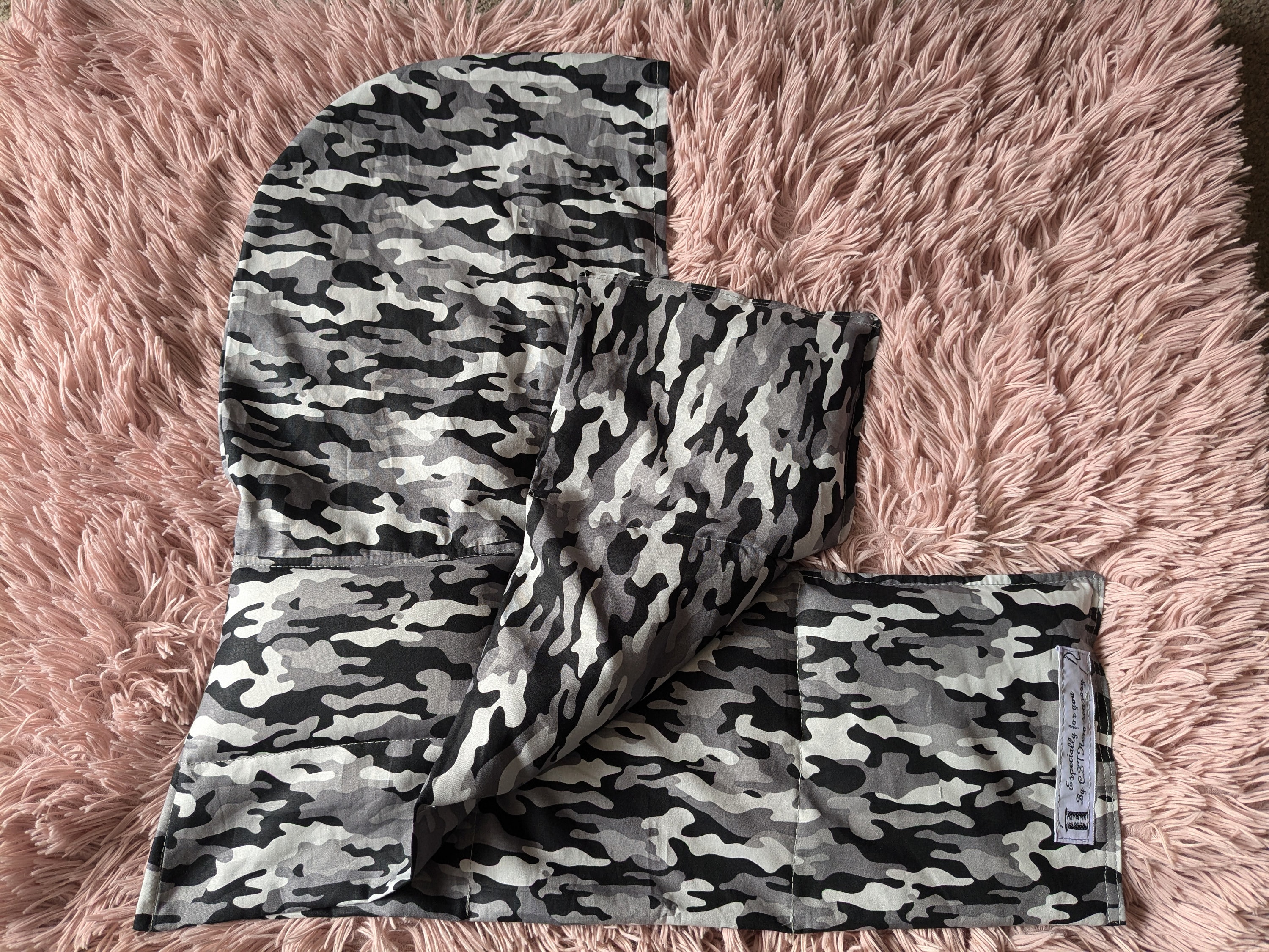 Weighted Large Hug in a Hud up to 1800g**100% Cotton Camo**Deep Pressure Sensory Comfort –Autism & ADHD Support - Cozy Therapeutic Wearable