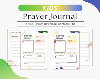 Kids Prayer Journal Printable | Christian Printable For Kids | Prayer Worksheet for Children | Christian Homeschool | Instant Download