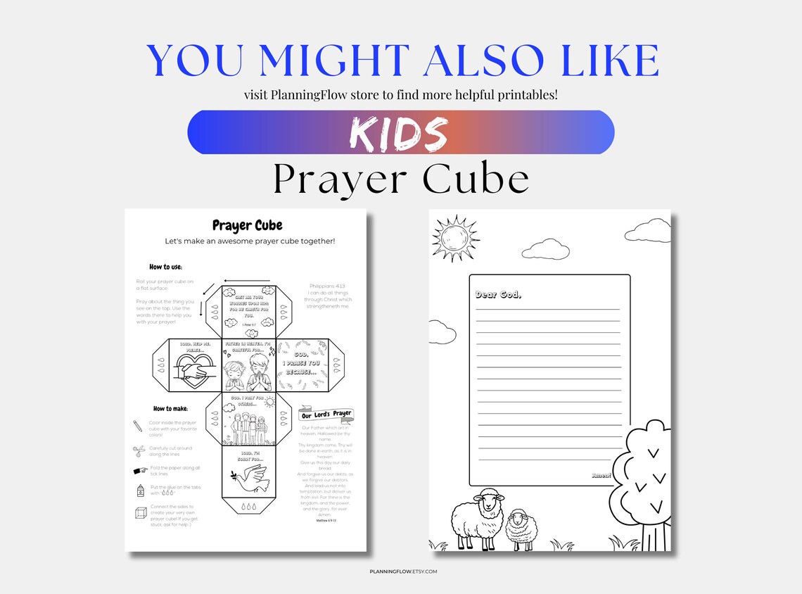 Kids Prayer Journal Printable | Christian Bible Lessons (digital ...
