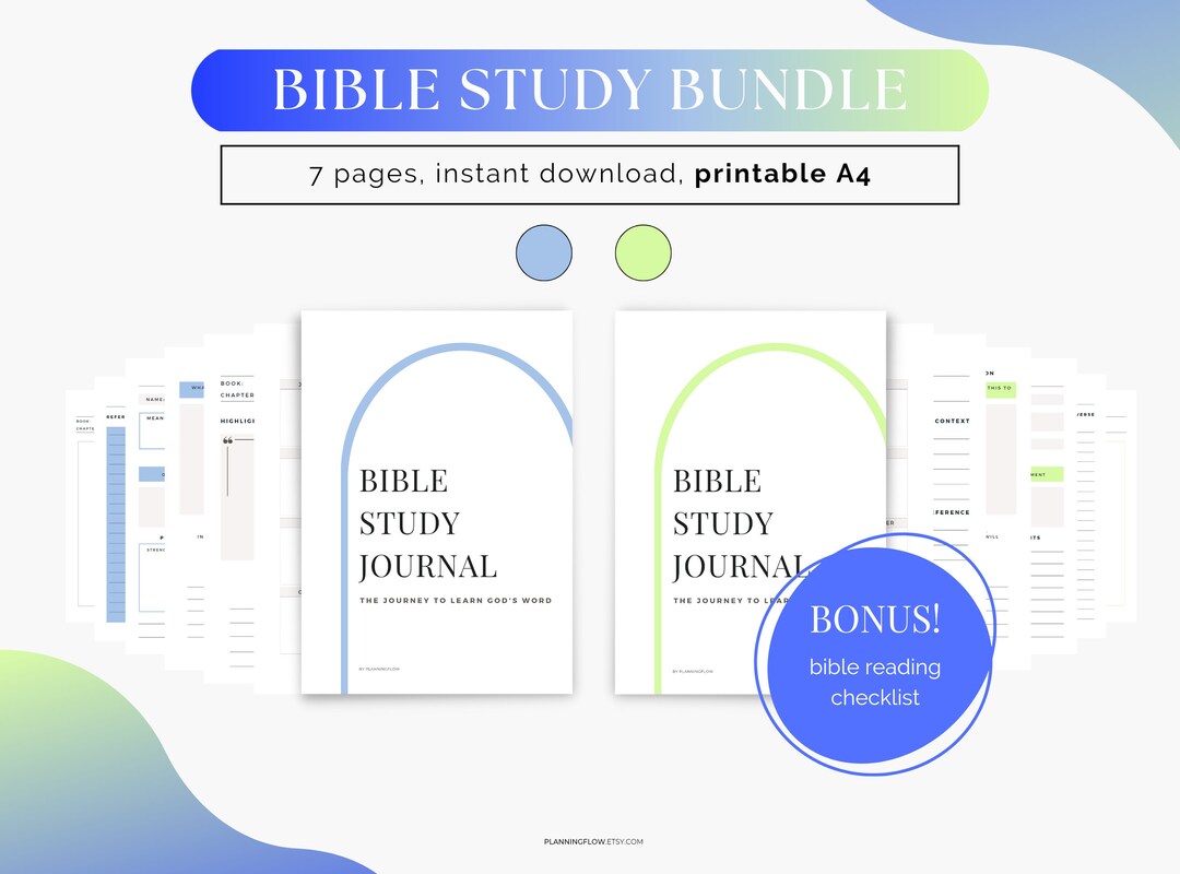 Printable Bible Study Bundle | Bible Notes | Prayer Journal | Bible ...
