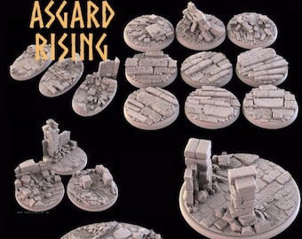 Set di basi rotonde e ovali delle rovine - Asgard Rising