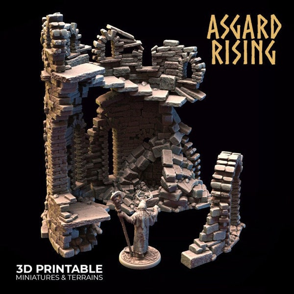 Ruined Tower & Basilisk Lair - 28/32mm-Maßstab | Asgard Rising