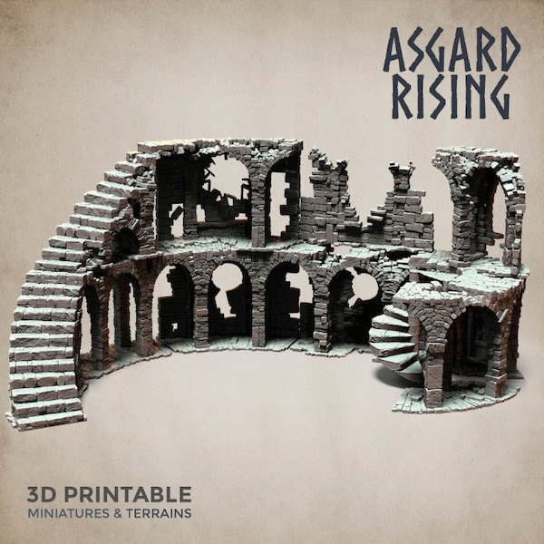 Set modulare Rovine di edifici in pietra - Scala 28/32 mm e 15 mm / Asgard Rising