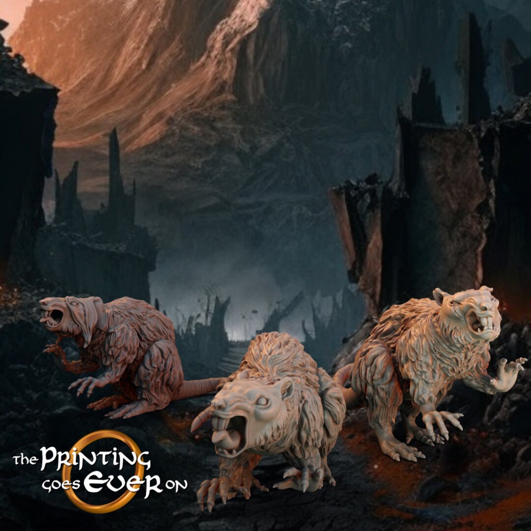 Giant Rats Set 28mm Scale the Printing Goes Ever On - Etsy