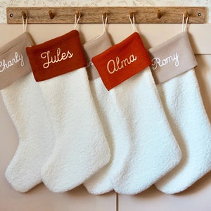 Chaussettes de Noël bouclette/teddy/moumoute - bas de noël - décoration - cadeaux