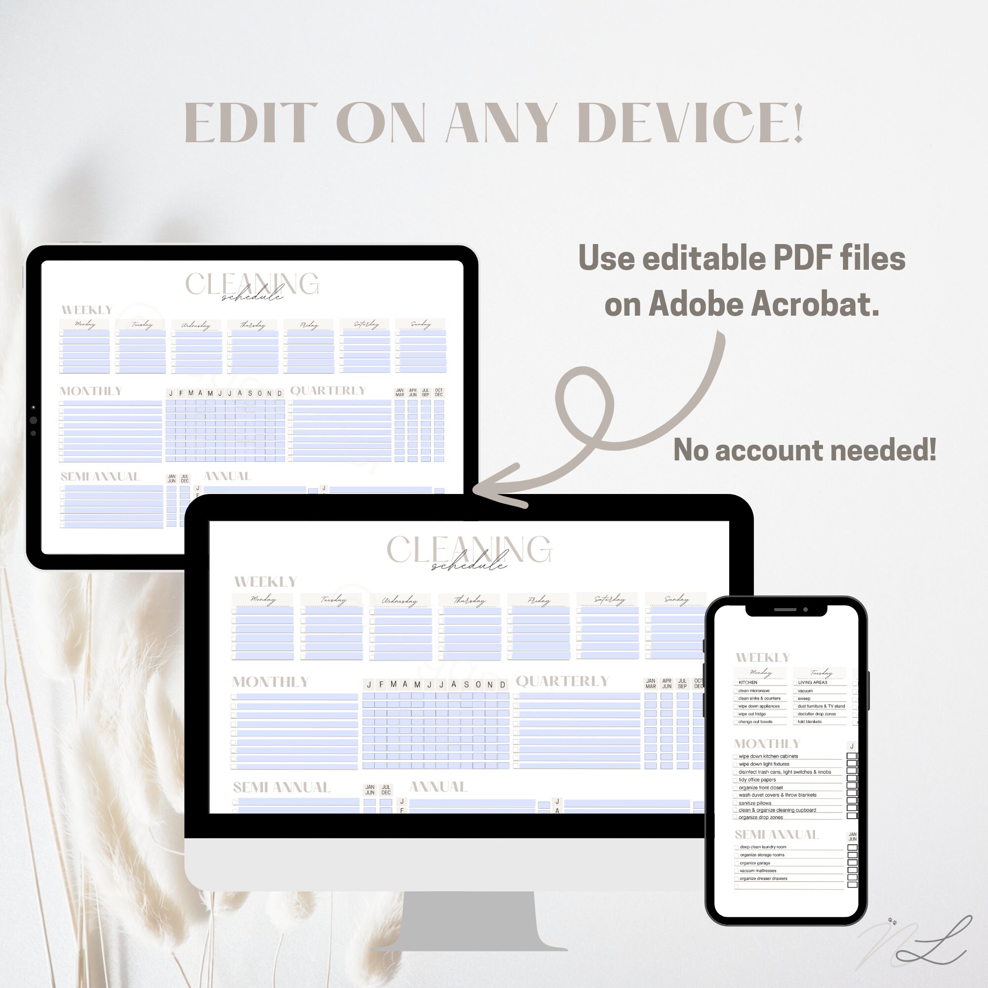Editable Cleaning Schedule PDF Printable Cleaning Planner Digital ...