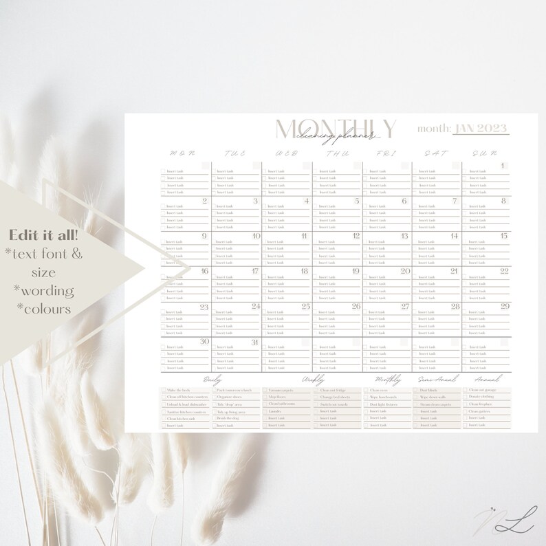 Editable Cleaning Schedule Printable Cleaning Planner Digital - Etsy ...