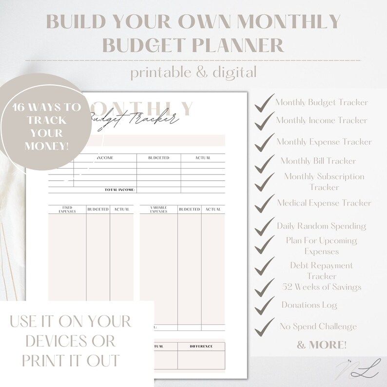 Budget Planner Printable Finance Planner Budget Excel Spreadsheet ...
