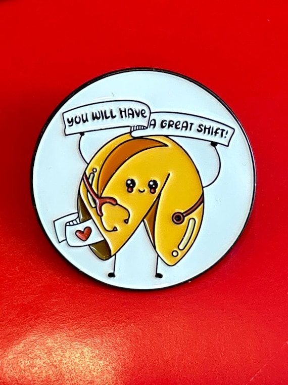 Enamel Pin| fortune cookie | Lapel pins y2k sarcasm humor gift nurse shift understaffed joke