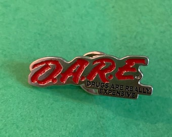 Enamel Pin| DARE | Lapel pins| dark humor Funny Gift y2k millennial 90s kid accessory badge